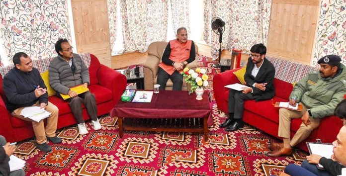 LG Kavinder Gupta during meeting with officials of KDA in Kargil. LG Kavinder Gupta during meeting with officials of KDA in Kargil.