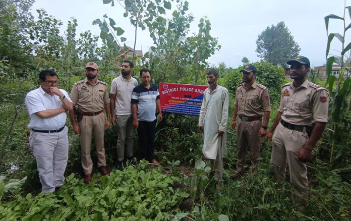 Property of a terrorist being attached in Anantnag.