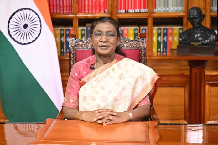 President Droupadi Murmu addresses the nation on the eve of 79th Independence Day, on Thursday. President Droupadi Murmu addresses the nation on the eve of 79th Independence Day, on Thursday.