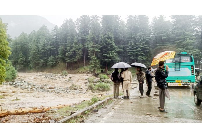 Cloudburst incident in the upper reaches of Aabshar park Balakote in Pahalgam.