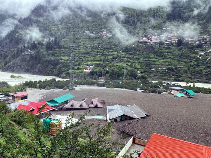 Damage caused by flashfloods at Dharali, Uttarkashi on Tuesday. Damage caused by flashfloods at Dharali, Uttarkashi on Tuesday.