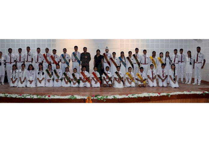 Newly elected students council posing along with dignitaries. Newly elected students council posing along with dignitaries.