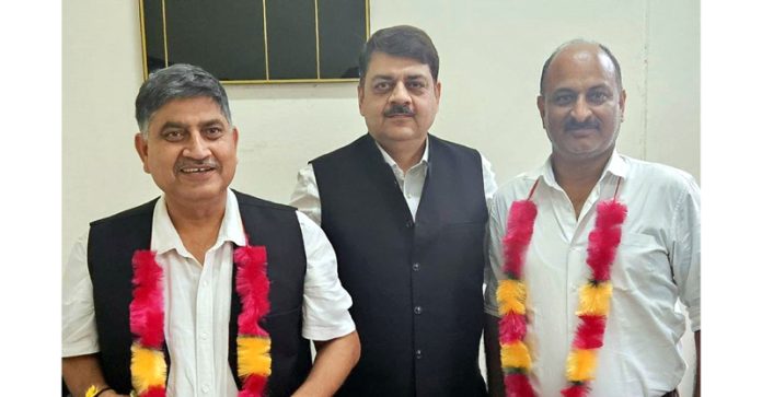 Newly elected office bearers of AJKPSOA posing for a group photograph in Jammu.