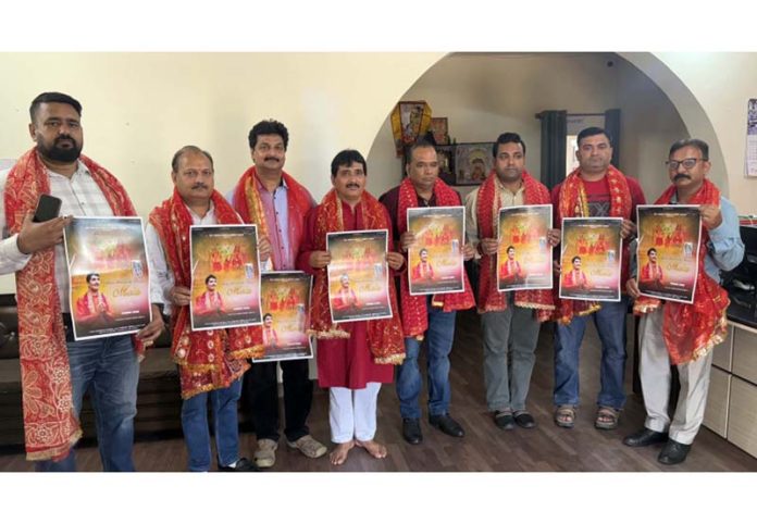 Dignitaries releasing a devotional song in Jammu on Friday.