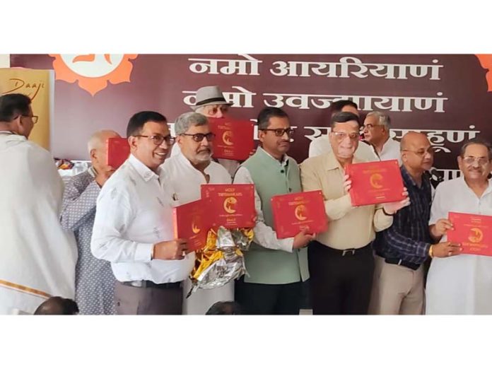 Dignitaries releasing a book in Jammu.