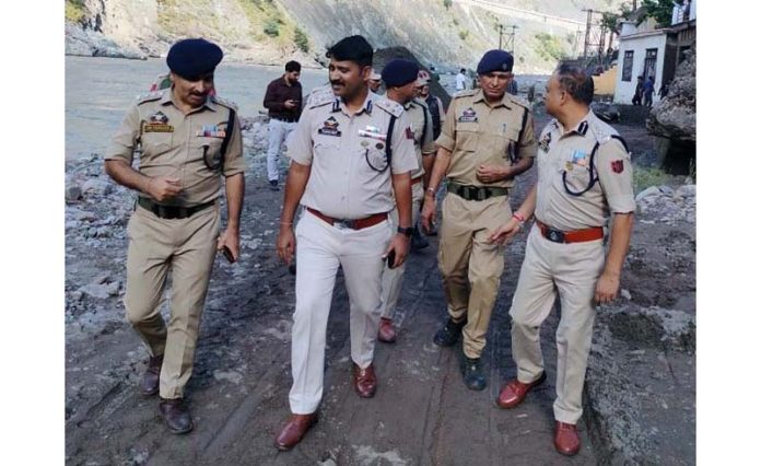 Shridhar Patil, DIG DKR Range during visit to flood affected areas in Ramban.