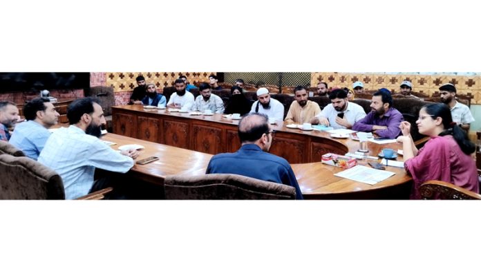 DC Kupwara chairing a meeting on Thursday.