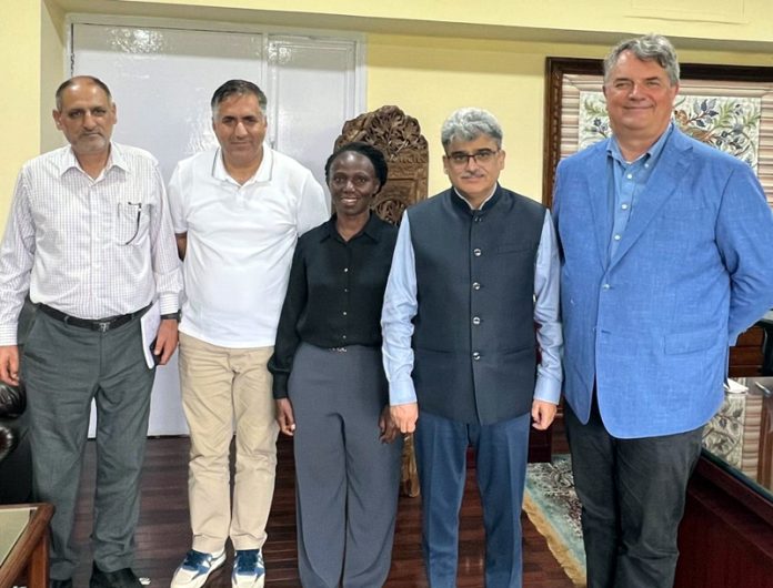 A delegation of ICRISAT, Hyderabad during meeting with CS, Atal Dulloo on Wednesday.