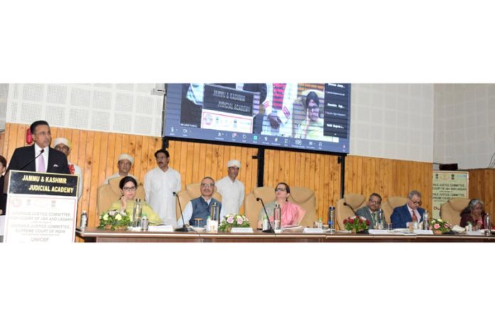 Chief Justice J&K and Ladakh HC Arun Palli speaking during a programme at Srinagar on Saturday. Chief Justice J&K and Ladakh HC Arun Palli speaking during a programme at Srinagar on Saturday.