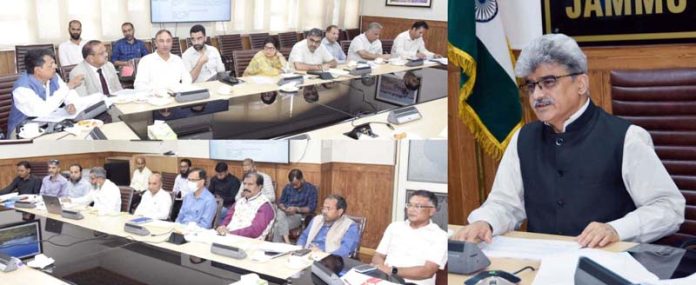 CS chairing a meeting at Srinagar on Thursday. CS chairing a meeting at Srinagar on Thursday.