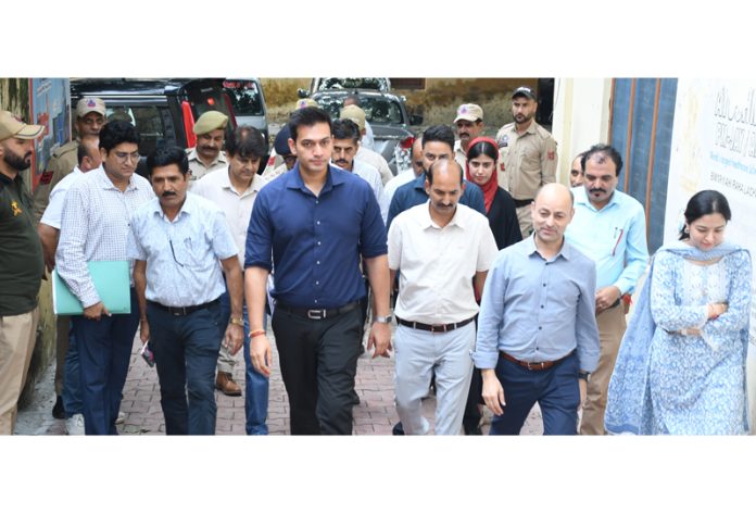 DC Jammu during field visit on Monday.