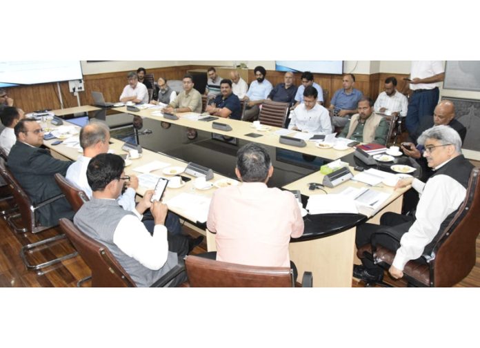 CS Atal Dulloo chairing a meeting on Monday.