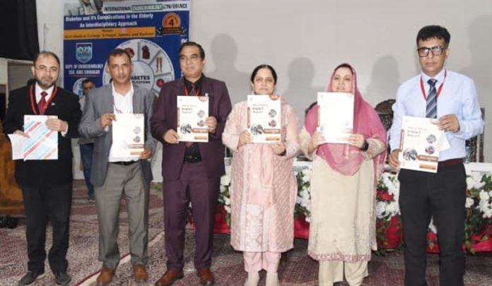 Minister Sakeena Itoo after inaugurating 1st Annual International Endocrinology Conference at GMC Srinagar on Saturday.