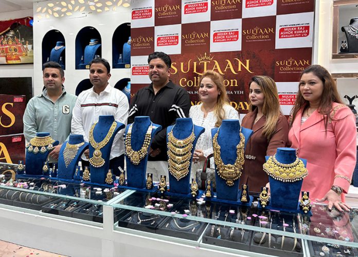 MD and Directors of Mulkhraj Ashok Kumar Jewellers during the launch of their ‘Sultaan Collection’ in Jammu.