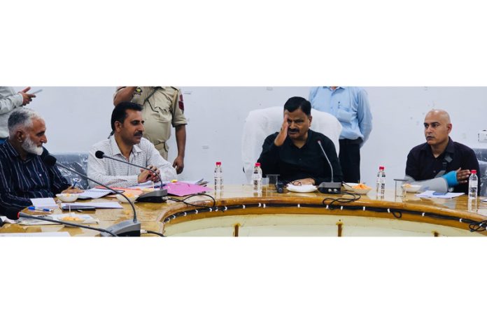 Minister Javed Ahmed Rana chairing a meeting on Monday.