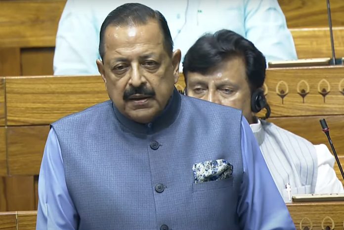 Union Minister Dr Jitendra Singh delivering his introductory address during Special Discussion on Union Minister Dr Jitendra Singh delivering his introductory address during Special Discussion on