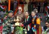 LG Kavinder Gupta felicitating Druk Padma Karpo School which claimed first place in cultural performance during Independence Day celebration in Leh.