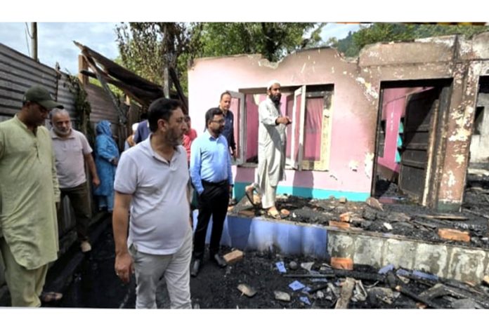 DC Kupwara during visit to border village of Karnah on Sunday.