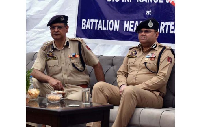 DIG IRP Range Vinod Kumar during a darbar at 19 Battalion Headquarters in Kathua.