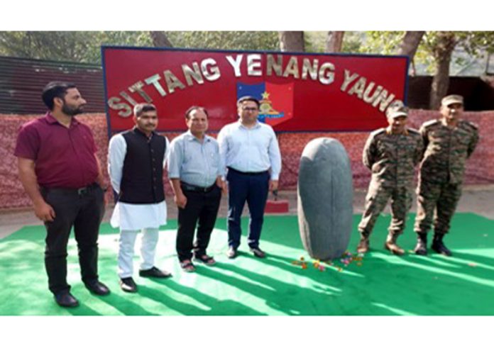 Officers with 10th Century Shivling on Sunday.