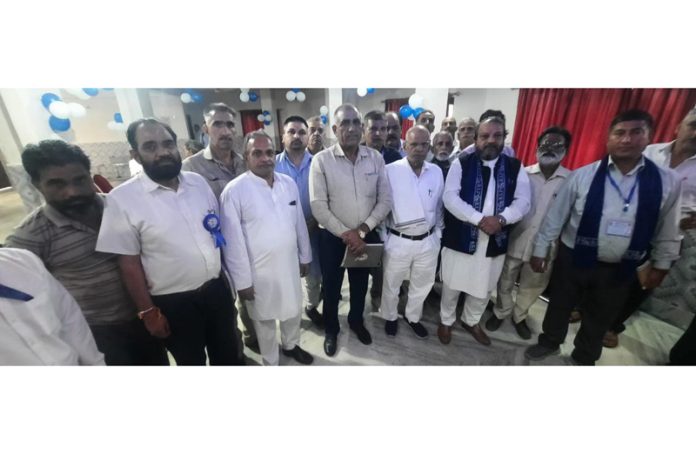 BSP Central Coordinator, Dharamvir Singh Ashok posing along with other party leaders in Udhampur.