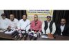 JKGUF leaders during a press conference at Jammu. -Excelsior/Rakesh