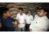 Minister Satish Sharma during surprise inspection of FCI Godown on Friday.
