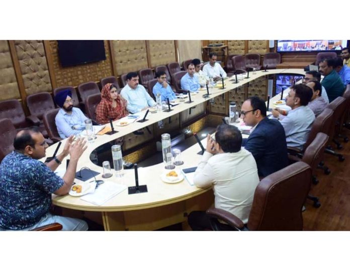 Comm Secy FCS&CA chairing a meeting at Jammu on Friday. Comm Secy FCS&CA chairing a meeting at Jammu on Friday.