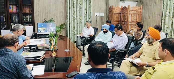 Members of AJKTWA during meeting with Transport Commissioner and other senior officers in Jammu on Tuesday.