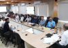 LG Ladakh Kavinder Gupta chairing a meeting in Leh on Thursday.