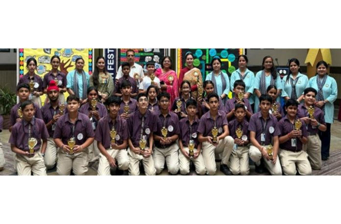 Participants posing with their trophies alongside dignitaries during closing ceremony of KC International Young Technological Fest 2025. Participants posing with their trophies alongside dignitaries during closing ceremony of KC International Young Technological Fest 2025.