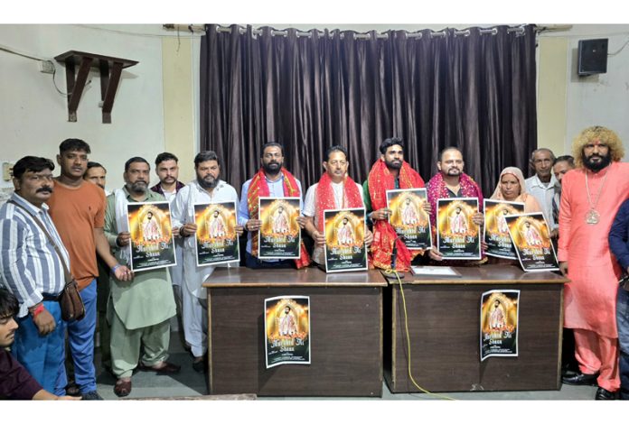 BJP leaders releasing a Qawwali at Press Club Jammu on Sunday.