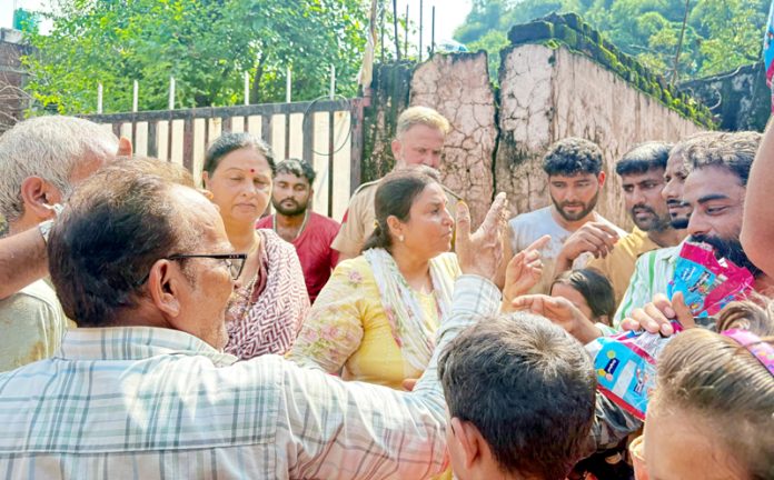 Priya Sethi launching relief operations in Peerkho on Thursday.