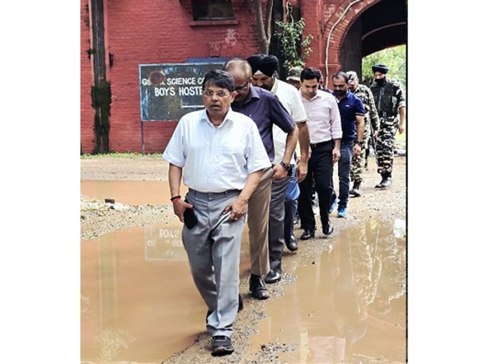ACS Shantmanu during visit to a college in Jammu on Friday.