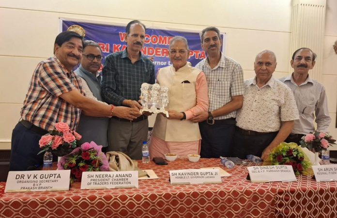 LG Ladakh Kavinder Gupta attending a function in Jammu.