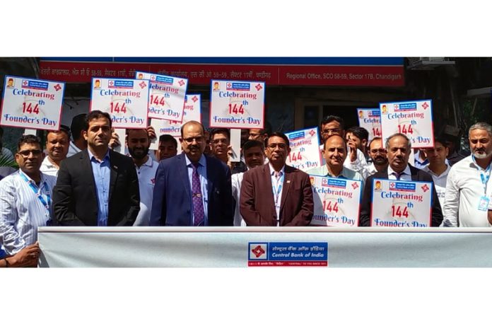 Arvind Kumar, Zonal Head, Chandigarh Zone posing along with others on Saturday.