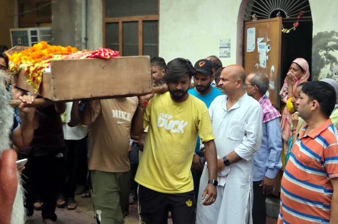 MLA Yudhvir Sethi during his visit to the houses of victims belonging to Jammu East Constituency on Saturday. MLA Yudhvir Sethi during his visit to the houses of victims belonging to Jammu East Constituency on Saturday.
