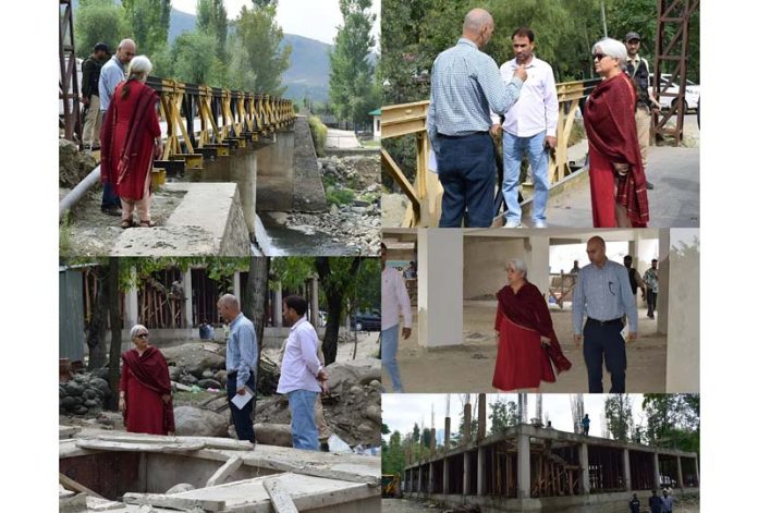 DC Bandipora chairing a meeting to inspect the damages caused by recent torrential rains and flash floods.