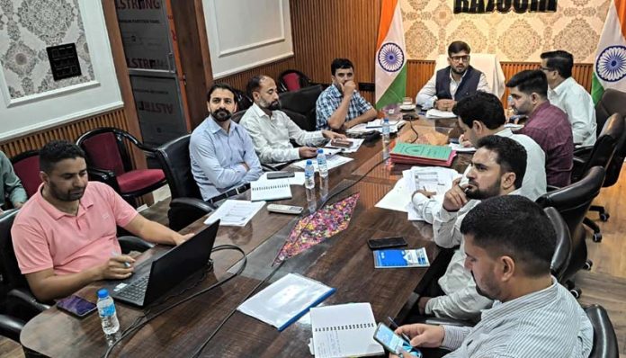 DC Abhishek Sharma chairing a meeting of Rural Development Department (RDD) in Rajouri.