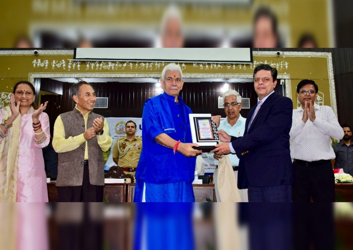LG Manoj Sinha at a function in Jammu University on Monday.