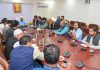 Members of LAHDC, Kargil during a meeting on Monday.