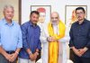 CEC Leh Advocate Tashi Gyalson and top leaders of Ladakh BJP posing with Union Home Minister Amit Shah in Delhi.