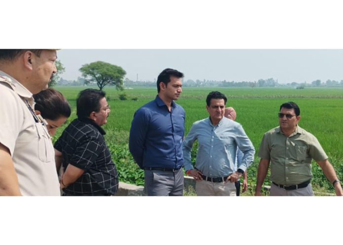 DC Rakesh Minhas during visit to RS Pura on Wednesday. DC Rakesh Minhas during visit to RS Pura on Wednesday.