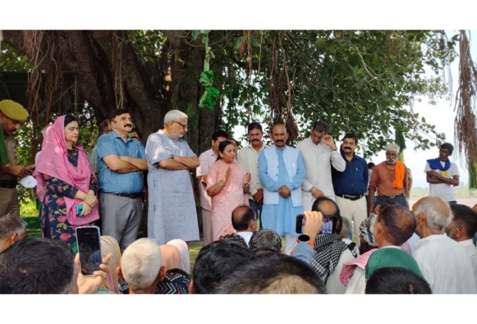Union Minister Nimuben Jayantibhai Bambhaniya interacting with flood hit people during her visit to Pargwal on Saturday. Union Minister Nimuben Jayantibhai Bambhaniya interacting with flood hit people during her visit to Pargwal on Saturday.