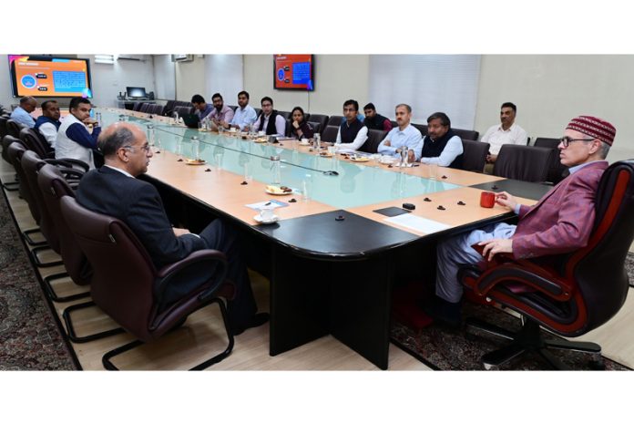 CM Omar Abdullah reviewing preparations for Kashmir Marathon-2025 during a meeting at Srinagar.