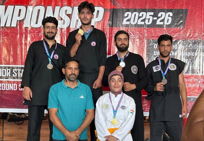 Pencak Silat athletes posing along with medals during closing ceremony. Pencak Silat athletes posing along with medals during closing ceremony.