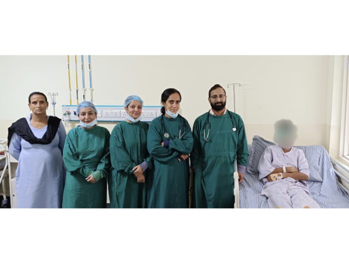 Doctors at Shri Mata Vaishno Devi Narayana Superspeciality Hospital, Katra posing for a photograph with a 16-year-old boy they treated from a rare cardiac condition. Doctors at Shri Mata Vaishno Devi Narayana Superspeciality Hospital, Katra posing for a photograph with a 16-year-old boy they treated from a rare cardiac condition.