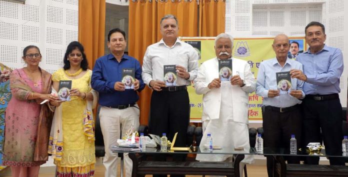 Dignitaries releasing Raj Reshi Sharma’s book on Tuesday. Dignitaries releasing Raj Reshi Sharma’s book on Tuesday.