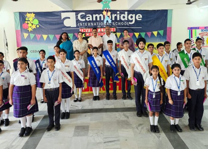 Newly elected Students Council posing along with chief guest.