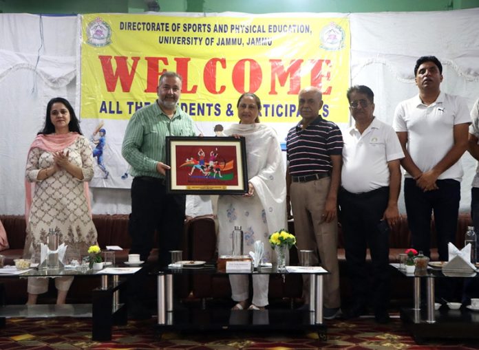 Dignitaries during Annual Prize Distribution Ceremony 2025 at Directorate of Sports and Physical Education, JU.